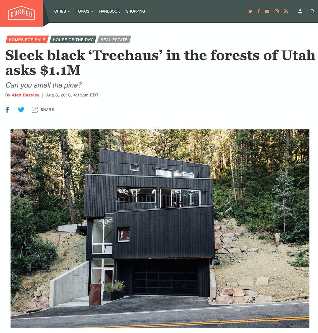 Sleek black ‘Treehaus’ in in the forests of Utah